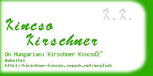 kincso kirschner business card
